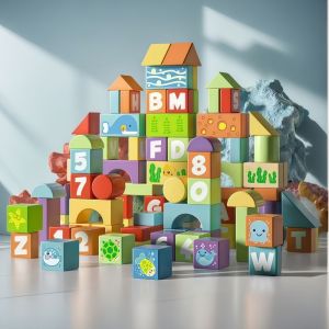 Wooden Block Set 108pcs Stacking Building Toys Montessori Educational Puzzle DIY Assembly Mainan