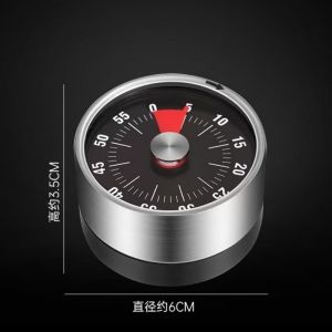 Stainless Steel Magnetic Mechanical Kitchen Timer Visual 60 Min Countdown Clock Multi Purpose Time Reminder for Baking Cooking Study