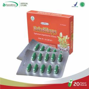 Tazakka Ekstrak Keladi Tikus Obat Kanker Tumor Herbal  20 Kapsul Blister.
