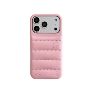 Luxury PU Leather Puffer Phone Case For iPhone 18 17 16 15 14 Pro Max 13 Shockproof Cover Urban Sophistication Down Jacket Caps2026