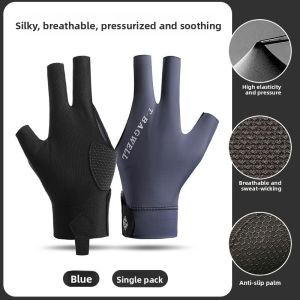 Professional Snooker Billiard Gloves for Men Three-Finger Design Ice Silk Breathable Non-Slip Left Hand Single Pack Womens T3