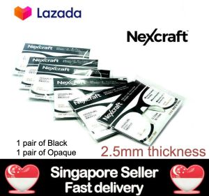 Nexcraft® - ( MIXED ) 2 Pairs Silicone Anti Slip Transparent Soft Silicone Nose Pad Clear Eyeglass Sunglasses Prescription Glasses Spectacles Stick on Self Adhesive Contoured Cushions Size 1.8mm (2 Pairs of Black Colour)