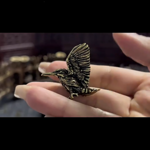 Elegant Birds Embossed Keychain Accessory Handmade Brass Key Ring Vintage Inspired Gift For Car Keys Bag Charm