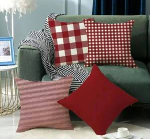 DG RED Christmas Throw Pillow Case - 18x18 inches 18x18  iches made of fabric - not felt paper - for home office partyevents - decorative - chair cover - excllent quality - fabric from abroad - classy and elegant - for christmas - santa hat chair  Pri