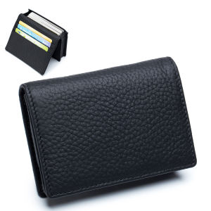 2024 NEW Mens and Women Business Card Holder Real Leather VIP Bank Credit Cards Wallet with ID Window RFID Blocking Fashion Slim ins Earphone Storage Cardbag