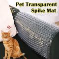2 PCS Cat Repellent Scat Spike Mat Outdoor Indoor Plastic Mats with Spikes Cat Halau Kucing Device solate Cat Cat-Proof Mat Cat-Spur Bed Isolation Cat-Repellent Bed Bottom Baffle Cat Transparent. 