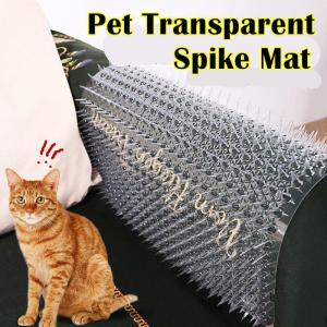 2 PCS Cat Repellent Scat Spike Mat Outdoor Indoor Plastic Mats with Spikes Cat Halau Kucing Device solate Cat Cat-Proof Mat Cat-Spur Bed Isolation Cat-Repellent Bed Bottom Baffle Cat Transparent