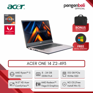 MARI BELI LAPTOP ACER ONE 14 Z2-493 [ AMD Ryzen™ 5 3500U - RAM 24GB - SSD 512GB - BERGARANSI - FREE INSTALL WINDOWS 11+OFFICE -  AMD RADEON VEGA 8