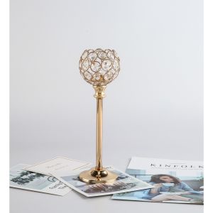 1/3 Pcs Height Kristal Candelabra Ornamen Dekorasi Kreatif Emas Dekorasi Rumah Cahaya Lilin Makan Malam Alat Peraga Pernikahan