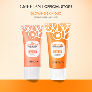 GMEELAN Orange Exfoliating Gel Wajah Tubuh 1 Menit 50g+Sea Buckthorn Gluta Whitening Lazy Cream 30g - Scrub