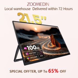 【Local Warehouse】ZOOMEDIN 21.5 Inch 1080P FHD portable monitor  USB-C HDMI Laptop Extender Monitor for Laptop SDR Travel Monitor with Speakers  for Laptop PS5/4 Xbox Switch Phone PC.