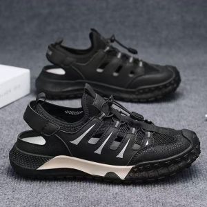 Summer Beach Sandals For Men Mesh Casual Shoes Mens Lazy Hole Shoes Breathable Hiking Shoes For Men