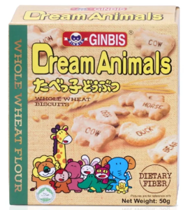 GINBIS Dream Animals Butter/Wheat/Seaweed Flavored Biscuits 50g