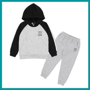 Bộ quần áo có nón thu đông trẻ em bé trai thêu mk (từ9kg-30kg)