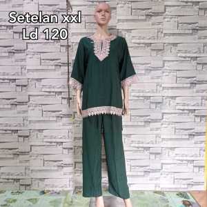 Setelan renda arab/setelan wanita bahan rayon busui polos