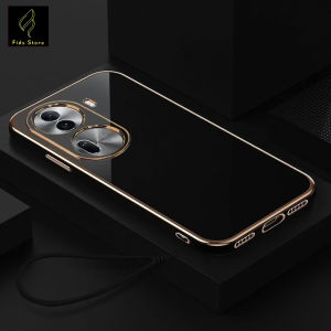 Softcase Oppo Reno 11 5G Case Luxury Plating Casing Silicone Free Tali Lanyard