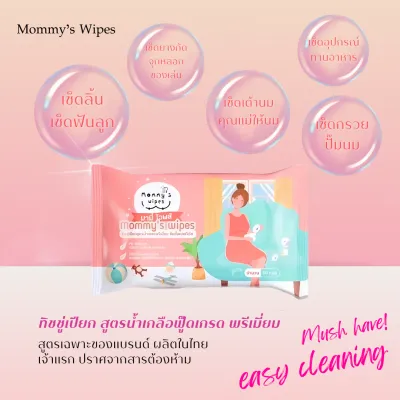 Mommy’s Wipes ทิชชู่เปียกน้ำเกลือ เช็ดเต้านมคุณแม่ เช็ดกรวยปั๊มนม เช็ดจุกหลอกและของเล่น เช็ดฟัน ลิ้น ปากทารก