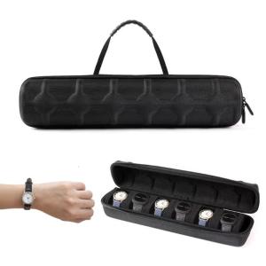 6 Slot Watch Storage Case Lightweight Shockproof Design Storage Bag Portable Zippers Closures for Travel and Daily Use