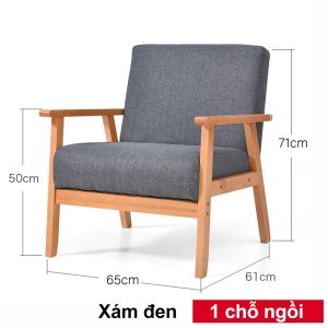 BMZAR Ghế Sofa Gỗ Cao Cấp Hiện Đại Ghế Đôi Sofa 115cm Tiện Ích Sang Trọng - Bảo Hành 12 Tháng