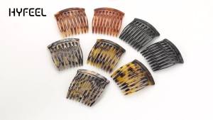 HYFEEL Hair Side Combs - Small French Side Hair Comb Clips for Women Decorative French Twist Hair Styling Accessories -4 Pcs (Black Brown Onyx)