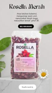 Bunga Rosella Merah Kering Teh Seduh Bunga Rosella Merah 100 gr Berkualitas / Teh Bunga Rosela Merah Curah / Teh Herbal Organik / Rosela Merah Kering Premium