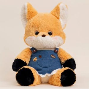 YAZHE Fluffy Running Wolf Plush Toy Cartoon Wear Rompers Cartoon Stuffed Animals Soft Kids Toys Soft Animal Plushies Dolls Children Gift