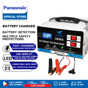 5 Years Warranty Motorcycle Car Battery Charger 12V 24V Lead-Acid Auto Repair LCD Display Fast Charging