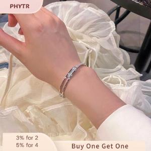 PHYTR HOT Luxury Zircon Charm Bracelet Open Bangle Bracelet Fashion Design Bangle Handmade Party Fashion Jewelry For Women Girls