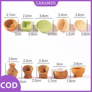 CANAMEK✨ 1 12 Nhà búp bê mô phỏng Giỏ tre Ghế Chổi quét rác Nội thất thu nhỏ trang trí nhà búp bê Phụ kiện nhà búp bê