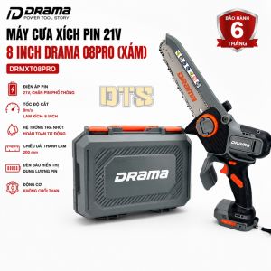Máy cưa xích pin DRAMA 21V DRMXT08PRO Lam xích 8 inch Động cơ không chổi than Brushless cao cấp