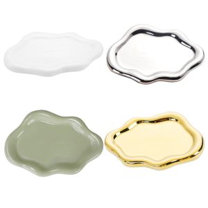 Cloud Shaped Ceramic Accessories Display Tray Elegant Decorative Holder for Home Styling Long Time Use