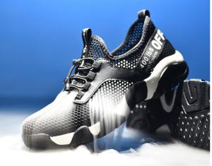 QINHUIZE 2019 New Safety Shoes Mens Steel Nose Safety Work Shoes Grid Lightweight Breathable Reflective Casual Sports Shoes Anti-puncture Protective Boots