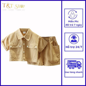 Bộ quần áo bé trai chất liệu vải kaki mềm siêu mát không quá dày phú hợp với thời tiết mùa hèMã T13