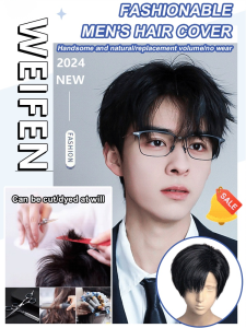 วิกผมมีหน้าม้าเอียงสไตล์เกาหลี สไตล์เกาหลีผู้ชายหล่อๆ หน้าม้าฟูๆ เต็มหัว