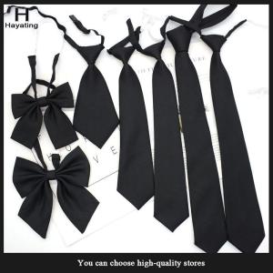 Hayating Solid Color Childrens Snap Tie Basic Black Short Student Casual All-match Tie Male Female Accessories