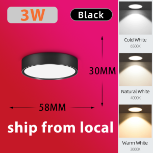 CANMEIJIA Pin Lights LED for Ceiling Tricolor Downlight Surface Mounted Ceiling Lights 5/10/15/25W Modern Round Spotlight For Living Room Bedroom Home Corridors Canopy Indoor Lighting