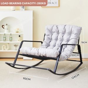 2 Seater Lazy Rocking Chair Double Chair Balcony Nap Living Room Leisure Lazy Chair Sofa For 2 People