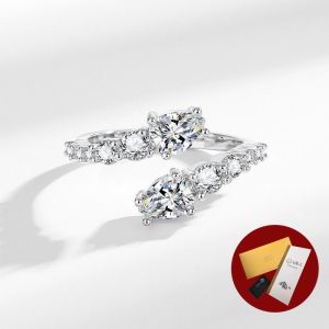 Diamcity  (Free Gra Certificate) Fashion Platinum Ring Female Moissanite