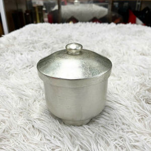 Hủ đựng trà sơn mài cao cấp dát bạc dát vàng sang trọng 14x14 cm