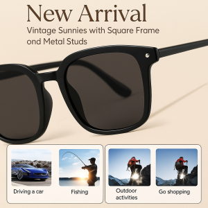 X21052503A Trendy Polarized Sunglasses for Spring Summer Fall Men Fashion Enthusiasts Retro Style  No Pressure on Face