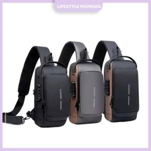 【 Lifestyle Momoko】Men Sling Bag Combination Lock🔒 Shoulder Bag Chest Bag✨ Beg Silang Lelaki FAST SHIPPING🚀