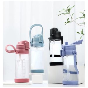 1450ml 1800ml 2000ml Large Capacity Bottled Water Sport outdoor Straw Bottle Big Water Bottle Botol Air With Handle