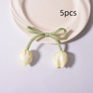 FWFHTP 5Pcs Set Gift Wrapping Tulip Curtain Straps Lace-up Cake Ornaments DIY Baking Decoration Sweet Curtains Tie Rope