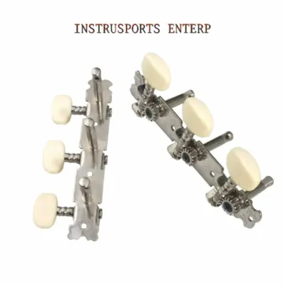 Guitar Acoustic 3 by 3 Metal Chrome Machine Head Tuning Pegs with free 1pc. Guitar Pick Random Color