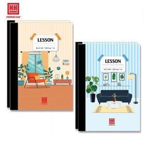 Lốc sổ bìa bồi A4 Lesson Hồng Hà may gáy kẻ ngang có lề 4603 / 4604