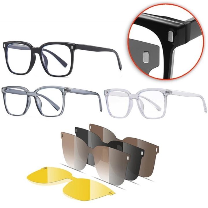 1set Creative Magnetic Clip Fashion Sunglasses Portable Fashion ...