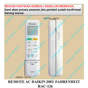RAC126 REMOT / REMOT UNTUK AC / REMOTE AC DAIKIN DRY FAHRENHEIT RAC-126