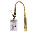 NFYKY Portable Credit ID Card Snoopy Meal Card Lanyard Card Case Snoopy Card Holder Cartoon Card Cover. 