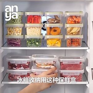 Transparent Airtight Food Storage Containers for Fridge Fresh Keeping Box with PP Material for Kitchen Storage and Accessories