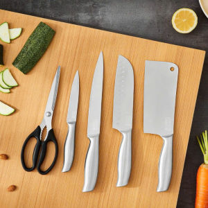 Bộ dao kéo nhà bếp 5 món Lebenlang LBL1956 chuẩn Đức tặng hộp cắm